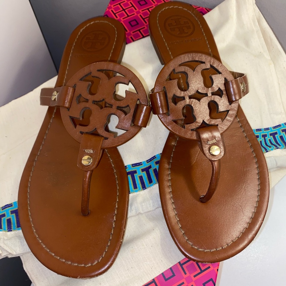 Tory Burch Miller Sandals Vintage Vachetta size8.5